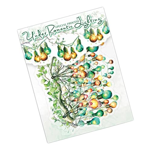 SHEGOTO 1 x farbige Blumenlicht-PET-Aufkleber, dekoratives Papier für Schlafzimmer oder Album, Scrapbooking-Aufkleber von SHEGOTO