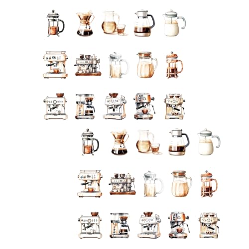 SHEGOTO 30 Blatt Kaffeehaus-Serie Dekorative Aufkleber Laptop Aufkleber Kaffee Mädchen Charakter Aufkleber Scrapbooking Aufkleber von SHEGOTO