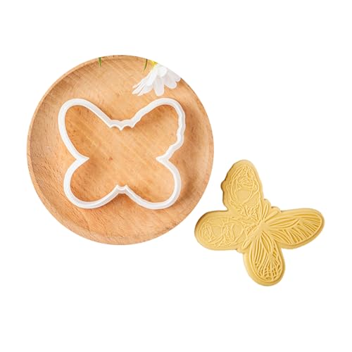 SHEGOTO Schmetterlings-Plätzchen-Fondant-Silikonformen, Mehrzweck-Schmetterlings-Plätzchen-Stempel, Keksform für Süßigkeiten und Gebäck von SHEGOTO