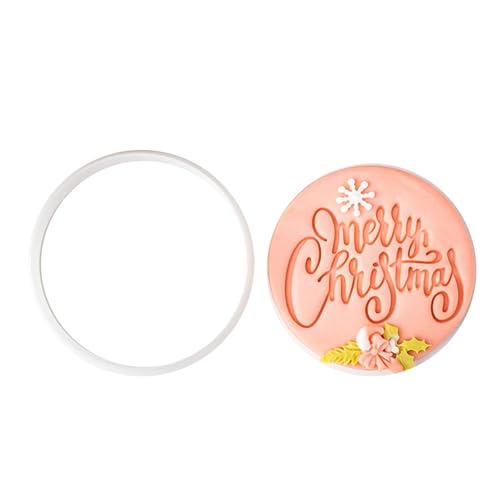 SHEGOTO Weihnachts-Fondant-Ausstechformen mit englischen Grüßen, lebensmittelechte Backformen, geeignet für Feiertags-Leckereien von SHEGOTO