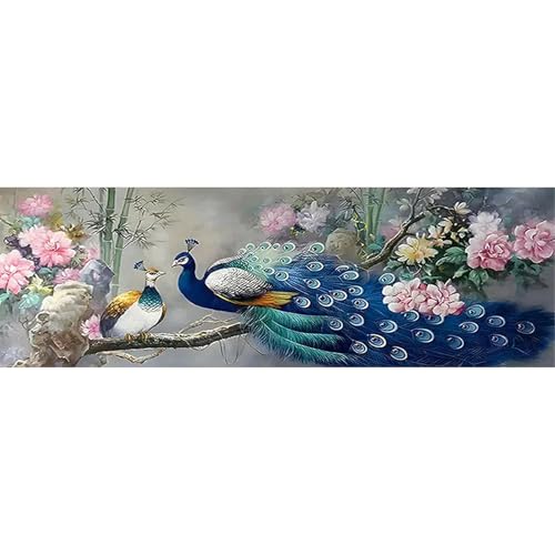 SHEGZHUC 110x50cm Diamond Painting Pfau Groß Blau Malen nach Zahlen Pfau Blumen Pfingstrose Diamond Painting Groß XXL Diamant Malerei Kunst Stickerei Kreuzstich Bilder Geschenk Wanddekoration SHEGZHUC 110x50cm Diamond Painting Pfau Groß Blau Malen nach Zahlen Pfau Blumen Pfingstrose Diamond Painting Groß XXL Diamant Malerei Kunst Stickerei Kreuzstich Bilder Geschenk Wanddekoration von SHEGZHUC