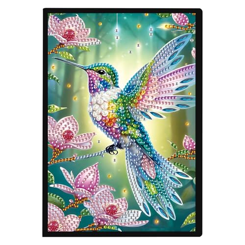 SHEGZHUC 14.5x21cm Diamond Painting Notizbuch A5 Blank Diamant Painting Notizbuch Diamant Malerei Journal Buch Dankbarkeitstagebuch Spezialsteine Tagebuch Mädchen Geschenke(Kolibri Vogel Eisvogel) von SHEGZHUC