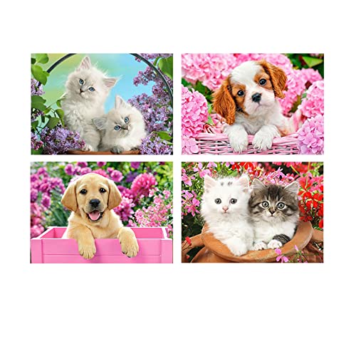 SHEGZHUC 4er Set Diamond Painting Tiere 40x30 cm 5D Diamant Paintings Erwachsene & Kinder Diamond Painting Stickerei Set Erwachsene Katze Diamant Malerei Stickbilder Unisex Modern Ganzjährig von SHEGZHUC