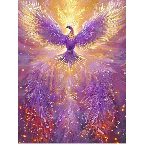 SHEGZHUC 40x50cm Diamond Painting Phönix Groß Violett Diamond Painting Vogel Flamme Diamant Painting Bilder Tiere Mosaik Diamant Malerei Kunst Stickerei Kreuzstich Bilder Geschenk Wanddekoration von SHEGZHUC