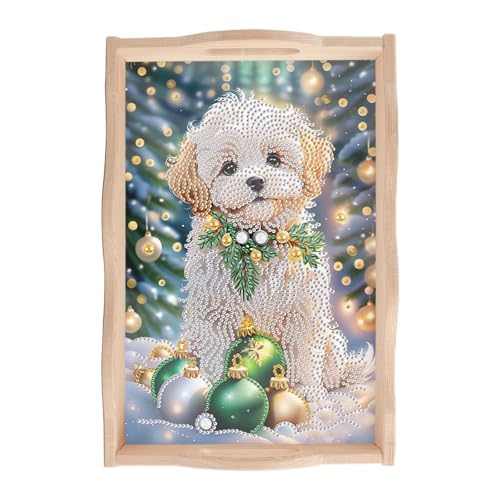 SHEGZHUC Diamond Painting Tablett Serviertablett mit Griffen 20×30cm Diamant Painting Servierplatte Hund Weihnachten Holztablett Rechteckig Dekotablett Küchentablett Frühstückstablett fürs Bett SHEGZHUC Diamond Painting Tablett Serviertablett mit Griffen 20×30cm Diamant Painting Servierplatte Hund Weihnachten Holztablett Rechteckig Dekotablett Küchentablett Frühstückstablett fürs Bett von SHEGZHUC