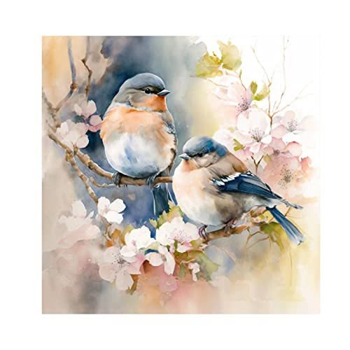 SHEGZHUC Diamond Painting Vogel Blumen 30x30cm Diamond Painting Kolibri Vogel Diamond Painting Vögel auf Ast Diamond Painting Blumen Bunte Vögel Diamond Painting Kinder Mädchen Stickbilder Erwachsene von SHEGZHUC