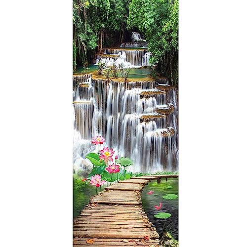 SHEGZHUC Diamond Painting Wasserfall Groß 50x110 cm Diamond Painting Landschaft Diamond Painting Landschaften und Natur Diamant Painting Bilder Erwachsene Landschaft Perlenbilder Erwachsene Lotus von SHEGZHUC