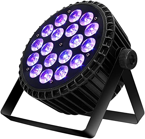 SHEHDS LED Par Licht 18x18W RGBWA+UV 6in1 Bühnenlicht, DMX512 Steuerung Mit Soundsteuerung, Wash Strobe Effekt, Helle Partybeleuchtung Für Bühne Disco DJ Licht Show Events von SHEHDS