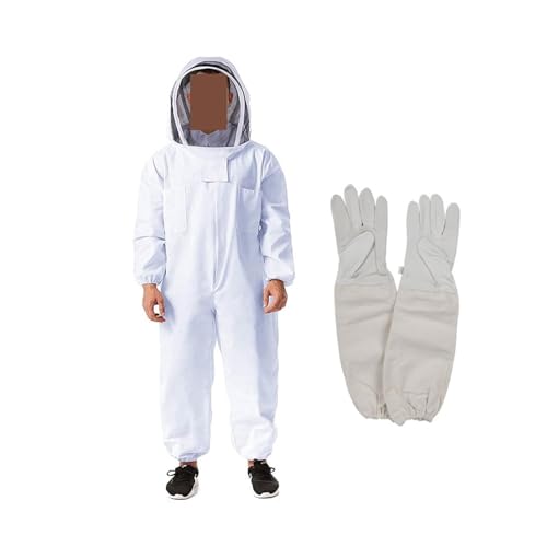 Bienenanzug Bienenzuchtkleidung Vollkartonkörper Bienenschutzanzug Schleierhut Ausrüstung for Imkerkleidung(XXL) von SHEHUALI