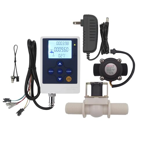 Durchflussmesser, Wasserdurchflussregelung LCD-Display-Controller + G3/4" Hall-Sensor-Durchflussmesser Durchflussmesser Zähler + G3/4" Magnetventil Normalerweise C von SHEHUALI