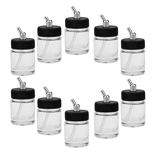 Farbspritzgerät, 0.5mm 22cc siphon feed Dual-Action Airbrush Kit Set for Modellkunst Handwerk Body Shoe Painting Auto Paint Hobby Air Pinsel Nail(10PCS Siphon Bottles) von SHEHUALI