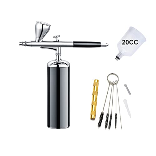 Farbspritzgerät, Spray Airbrush Set Professional Facial Makeup Air Pinsel Gun Kit USB Wiederaufladbarer Stift for die Haut SPA Kunst Nagel Maniküre Home DIY(Part C black) von SHEHUALI