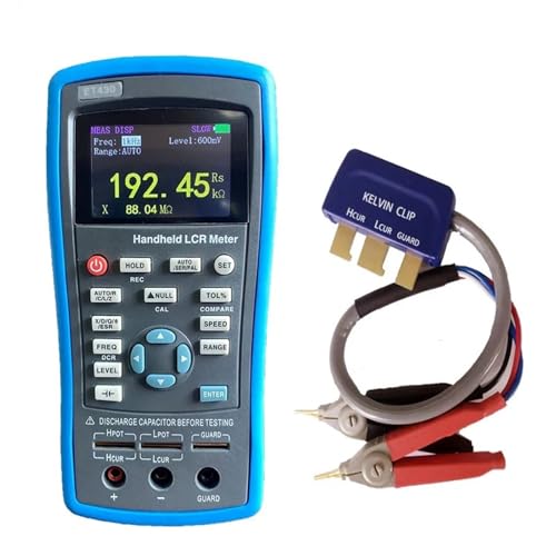 LCR-Brücke, ET430 Multifunktions-LCR-Handheld-Digital-Brid-Meter DCR-Modus Hochpräziser Kapazitäts-Induktivitäts-Widerstandsmessrät-Tester(With Kelvin clips) von SHEHUALI
