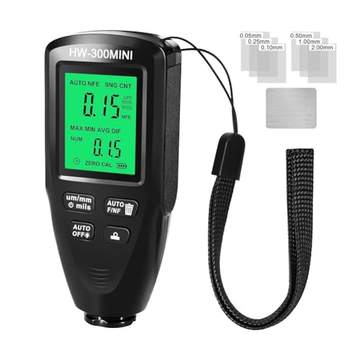 Luftqualitätsmonitor, 0-2000UM Dickenmessgerät Hochpräzises LCD-Digital-Automobilfilmdickenmessgerät Auto(Noir) von SHEHUALI