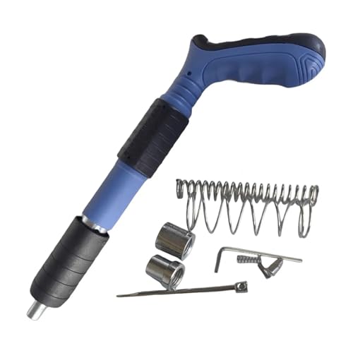 Nagelpistole, Manual Mini Nail Gun Wall Attachment Steel Nail Gun Metal Machining Rivet Gun Tools Adjustable Wall Attachment High Pressure Nail Gun(Blue A Set) von SHEHUALI