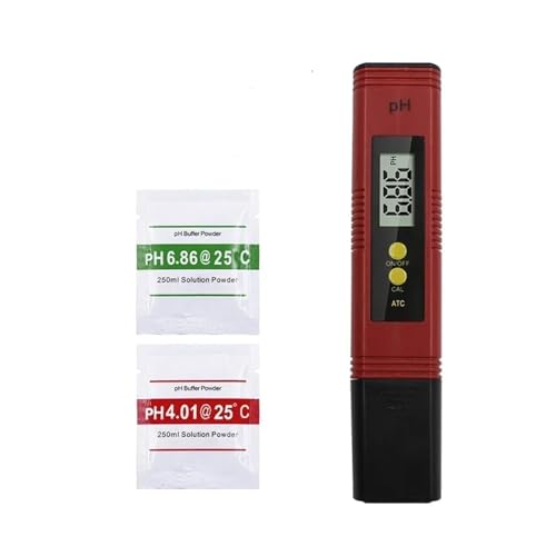 SHEHUALI Bodentester, 0,01 PH Hochpräziser Wasserqualitätstester, digitales LCD-PH-Meter, Messbereich, PH-Teststift, eignet for Schwimmbäder und Aquarien(Rood) von SHEHUALI