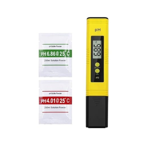 SHEHUALI Bodentester, 0,01 PH Hochpräziser Wasserqualitätstester, digitales LCD-PH-Meter, Messbereich, PH-Teststift, eignet for Schwimmbäder und Aquarien(Yellow) von SHEHUALI