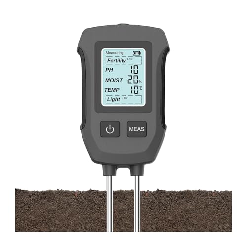 SHEHUALI Bodentester, 5-in-1-Bodentester, digitales PH-Feuchtigkeits-, Licht-, Temperatur- und Fruchtbarkeitsmessrät for Gartenpflanzen, Bauernhof, wächshaus, Topfpflanzenüberwachung von SHEHUALI