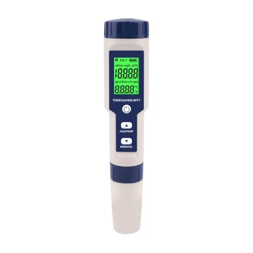 SHEHUALI Bodentester, 5-in-1-Digital-TDS/EC/PH/Salzgehalt/Temperaturmessgerät PH TDS EC Salzgehalt Temp-Messgerät PH/EC/TDS/Salzgehalt/Temp Multifunktionstester SHEHUALI Bodentester, 5-in-1-Digital-TDS/EC/PH/Salzgehalt/Temperaturmessgerät PH TDS EC Salzgehalt Temp-Messgerät PH/EC/TDS/Salzgehalt/Temp Multifunktionstester von SHEHUALI