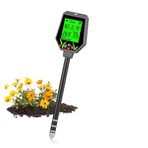 SHEHUALI Bodentester, Boden-pH-Meter, digitaler Bodenfeuchtigkeits-Fruchtbarkeits-Licht-Temperatur-Feuchtigkeitstester, nauer Analysator for Garten, Pflanzen, Rasen(YY-1088-NY) von SHEHUALI