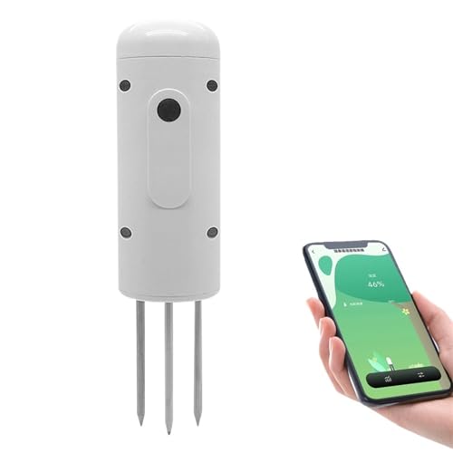 SHEHUALI Bodentester, Drahtloser Bodenfeuchtemesser, Temperatur- und Feuchtigkeitstester, Pflanzenmonitor, wasserdichter IP67-Detektor for Gartenbepflanzung(Moisture Tester) von SHEHUALI