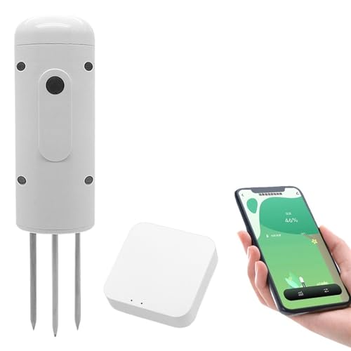 SHEHUALI Bodentester, Drahtloser Bodenfeuchtemesser, Temperatur- und Feuchtigkeitstester, Pflanzenmonitor, wasserdichter IP67-Detektor for Gartenbepflanzung(Tester and Gateway) von SHEHUALI