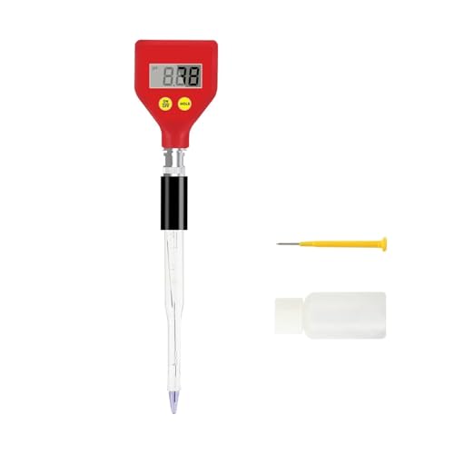 SHEHUALI Bodentester, Hand-PH-Meter PH-98108 pH-Tester mit Glaselektrode, Wasserqualitätsdetektor for Aquarienwasser, Lebensmittel, Käse, Milch, Boden von SHEHUALI
