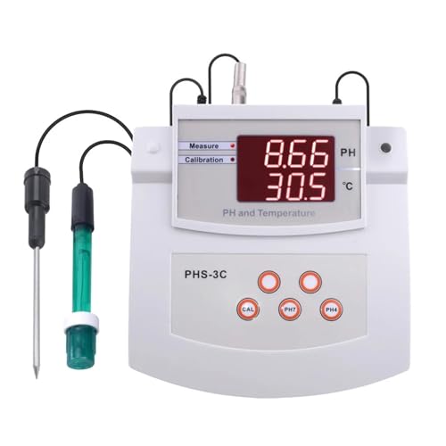 SHEHUALI Bodentester, PHS-3C Digitales PH-Messgerät, 0,01 Genauigkeit, automatische Kalibrierung, Desktop-Temperatur-/pH-Tester mit ATC-Wasserqualitätsanalysator for Laboraquarien SHEHUALI Bodentester, PHS-3C Digitales PH-Messgerät, 0,01 Genauigkeit, automatische Kalibrierung, Desktop-Temperatur-/pH-Tester mit ATC-Wasserqualitätsanalysator for Laboraquarien von SHEHUALI