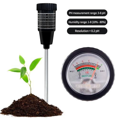 SHEHUALI Bodentester, Tragbares Boden-PH-/Feuchtigkeitsmessgerät, 2-in-1-Gartenbodenanalysator, Säuretester, Pflanzwerkzeug for Topfpflanzen(Long Probe) von SHEHUALI
