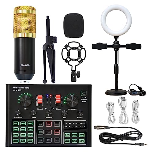 Soundkarten-Kit, Die Soundkarte kann an EIN Headset-Mikrofon eines Computertelefons angeschlossen Werden, um Live-Übertragungen und Gesang aufzunehmen(BM800 V9 Fill Light) von SHEHUALI