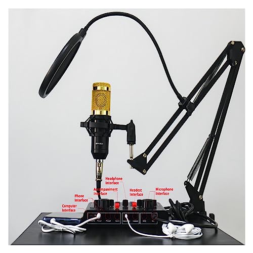Soundkarten-Kit, Die Soundkarte kann an EIN Headset-Mikrofon eines Computertelefons angeschlossen Werden, um Live-Übertragungen und Gesang aufzunehmen(BM800 V9Xpro) von SHEHUALI