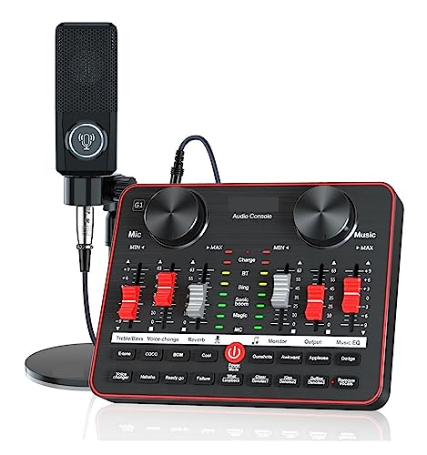 Soundkarten-Kit, Soundkarte G1 & L3 Kondensatormikrofon Set USB Sound Mixer Mic Audio Interface Sound Board for Telefon Aufnahme Live-Streaming Soundkarten-Kit, Soundkarte G1 & L3 Kondensatormikrofon Set USB Sound Mixer Mic Audio Interface Sound Board for Telefon Aufnahme Live-Streaming von SHEHUALI