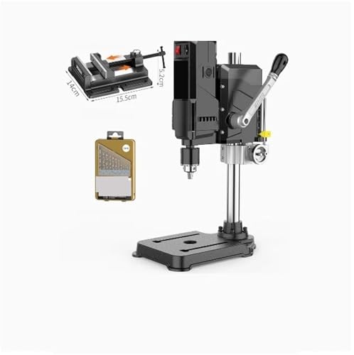 Tischbohrmaschinen, Mini-Tischbohrmaschine, Präzisions-Bohr- und Fräsmaschine, multifunktionales Perlenwerkzeug, tragbarer Bohrer(800W with vise) von SHEHUALI