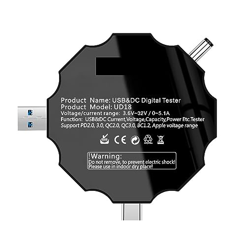 Voltmeter, 5 USB-Tester DC Digital Voltmeter Power Bank Ladegerät Spannung Strom Amperemeter Detektor QC/PD3.0 Meter 18 In 1 + 65 W Last Voltmeter, 5 USB-Tester DC Digital Voltmeter Power Bank Ladegerät Spannung Strom Amperemeter Detektor QC/PD3.0 Meter 18 In 1 + 65 W Last von SHEHUALI
