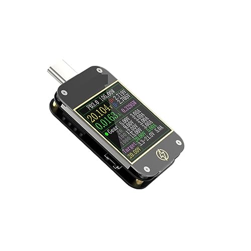 Voltmeter, Typ-C PD Trigger USB-C Voltmeter Amperemeter Schnellladeprotokoll Test Typ-C Messgerät Power Bank Tester mit PC-Software(C1 With Bluetooth) von SHEHUALI