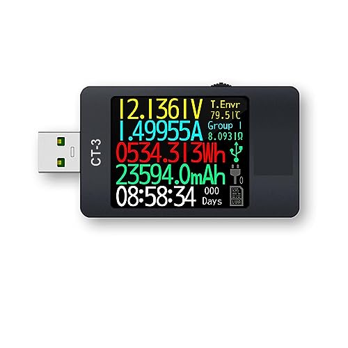 Voltmeter, USB 3.1 Leistungsmesser Digitalmultimeter Stromtester Spannungsdetektor Dolmetscher Integrierter DC 26V 6A(C3) von SHEHUALI