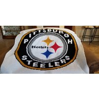 Handgemachte Gehäkelte Pittsburgh Steelers Afghan von SHELBYSKRAFTBOUTIQUE