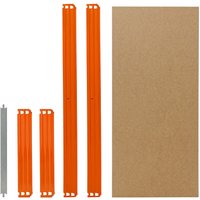 Shelfplaza - profi 50x45cm Komplettes Fachboden-Set für Steckregale in blau-orange / HDF-Fachboden / zusätzliche Fachböden für Schwerlastregale von SHELFPLAZA