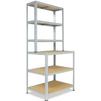 shelfplaza® HOME 190x100x60cm Werkbank Regal in verzinkt mit 6 Böden von SHELFPLAZA