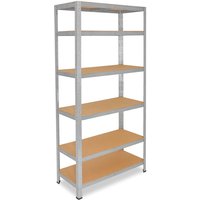 HOME 200x90x40cm Schwerlastregal in verzinkt mit 6 Böden von SHELFPLAZA
