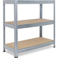 shelfplaza® PRO 115x120x60cm Schwerlastregal in verzinkt mit 3 Böden von SHELFPLAZA