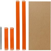 Shelfplaza - profi 60x50cm Komplettes Fachboden-Set für Steckregale in blau-orange / HDF-Fachboden / zusätzliche Fachböden für Schwerlastregale von SHELFPLAZA
