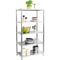 Shelfr - 5 Level Stainless Steel Shelf - 60kg Shelving Unit 61x36x145 Metal Storage Rack - silber von SHELFR