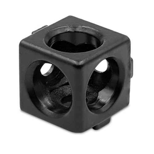 3-Wege-Aluminiumlegierungsverbinder - Passend für Europäische Norm Aluminiumprofile 2020/3030/4040, mit Schrauben und Kappen, für CNC/DIY & industrielle Rahmen black 2020 3-Way Connector (8PCS) von SHELIZI
