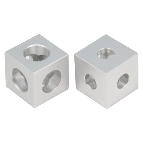 Aluminiumlegierung 2020 - 3-Wege-Connectoren, 8/20 Stück - 90°-Winkelhalterungen Dreieck und Quadrat für V-Slot und T-Slot Aluminiumextrusionen 20Pcs 2020 Square 3-Way - Silver Anodized von SHELIZI