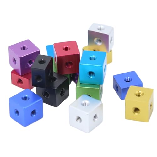 M3-M10 Farbige Aluminiumlegierungs-Vierkantmuttern | Für Acrylchassis und Fixierblockverbindungen 12Pcs M3 (10x10x10mm) Red von SHELIZI