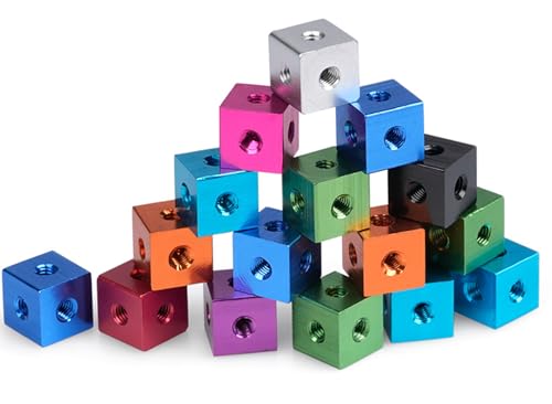 M3-M10 Farbige Aluminiumlegierungs-Vierkantmuttern | Für Acrylchassis und Fixierblockverbindungen 8Pcs M3 (10x10x10mm) Peach von SHELIZI