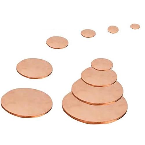 T2 Kupferrundscheiben - Präzise Metallblätter für DIY, Schmuck & Industrie | Dicke 5/6 mm, Durchmesser 10-150 mm, 1/2/4/6 Stücke 5mm Th x 150mm Dia - 1-Pack T2 Kupferrundscheiben - Präzise Metallblätter für DIY, Schmuck & Industrie | Dicke 5/6 mm, Durchmesser 10-150 mm, 1/2/4/6 Stücke 5mm Th x 150mm Dia - 1-Pack von SHELIZI