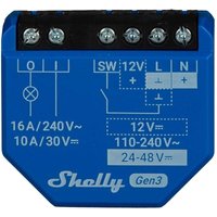 Shelly - 1 Gen3 1-Kanal-Relais WLAN-gesteuerter Smart-Schalter mit potentialfreien Kontakten max. 16A, wlan, bt, unterputz von SHELLY