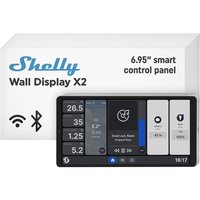 Shelly - Wall Display X2 Silver+BLU H&T Ivory (Package)- Panel de Control Wi-Fi Home Automation mit Thermometer, Hygrometer, Touch Screen de 6.95'', von SHELLY